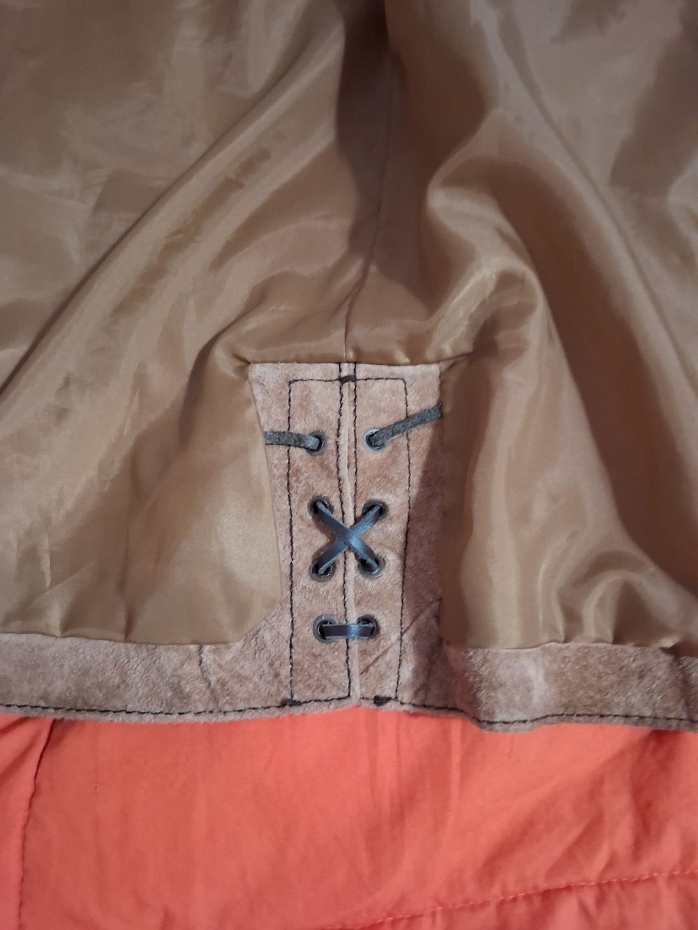 Wilson’s Vintage Leather Car Coat M. Julian Suede Zip Up & Pockets Tan - Picture 6 of 8